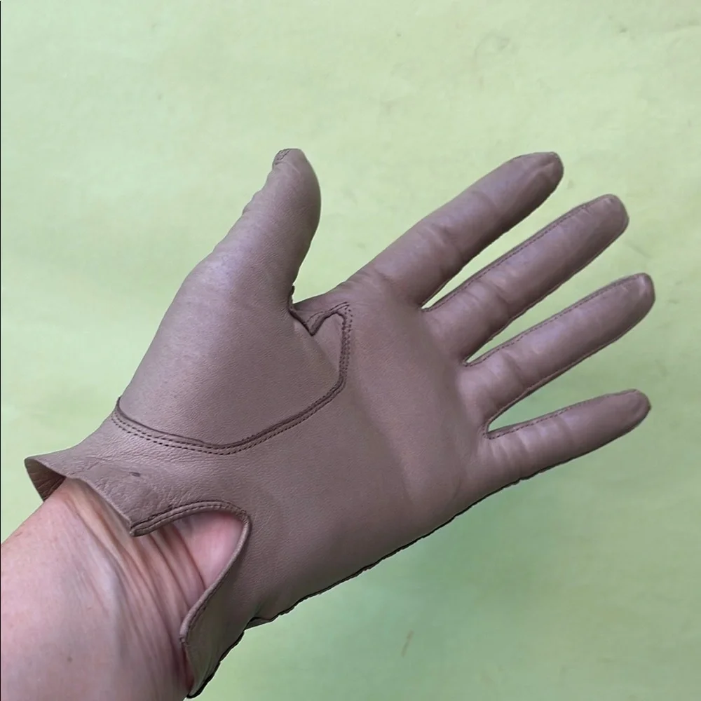 Vintage Grayish Tan Leather Gloves